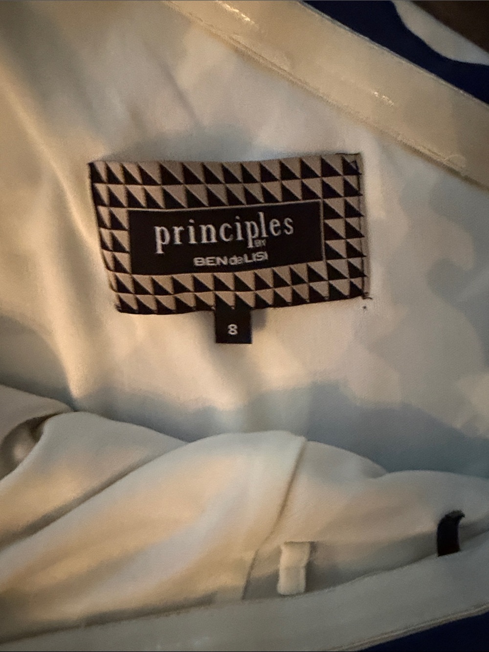 Principles by Ben de Lisi One-Shoulder Navy and White Abstract Print Dress - Picture 2 of 10